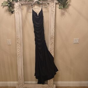 B Darlin Black Ruched Maxi Dress